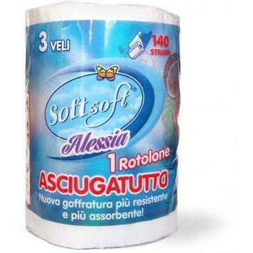 Бумажные полотенца SOFT soft Alessia 3 шаровые 1 рулон/140 отрывов 8057438681143 фото