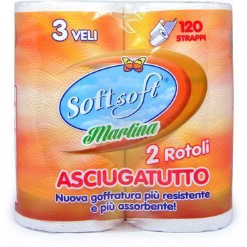 Бумажные полотенца SOFT SOFT Martina 3 шаровые 2 рулона/120 отрывов 8057438681129 фото