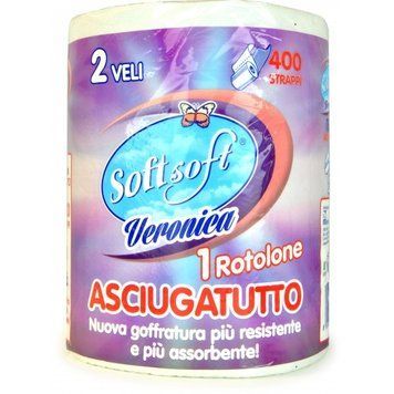 Бумажные полотенца Soft soft Veronica 2 шаровые 1 рулон/400 отрывов 8057438681082 фото