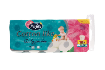 Туалетная бумага Perfex Premium Cotton Baby Powder 3 шаровая 10 рулонов 8606102287930 фото