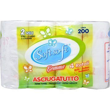 Бумажные полотенца SOFT soft Gemma 2 слойные 4 рулона/200 отрывов 8057438680948 фото